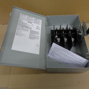 DG322UGB: EATON, GENERAL DUTY SAFETY SWITCH 3 POLE, 60 AMP, 240V, SERIES B. NEMA TYPE 1 INDOOR ENCLOSURE