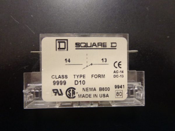 9999D10; SQUARE D, AUXILIARY CONTACT