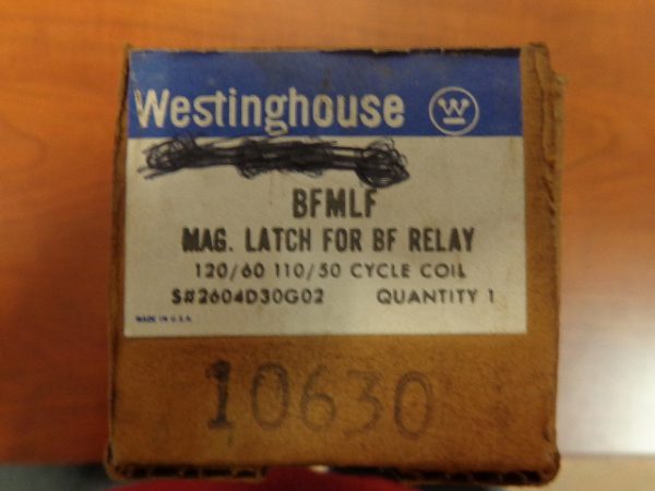 BFMLF: WESTINGHOUSE, INDUSTRIAL CONTROL RELAY LATCH STYLE 2604D30G02, COIL 110/120V 50/60HZ