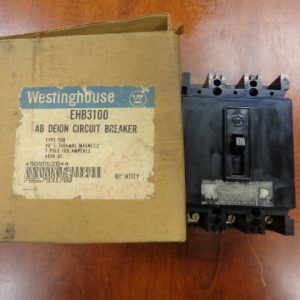 EHB3100: WESTINGHOUSE, AB DE-ION CIRCUIT BREAKER 100 AMP, 3 POLE, 480VAC, STYLE 4989D52G44