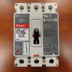 CUTLER HAMMER MOTOR CIRCUIT PROTECTOR, BREAKER 15 AMP, 3 POLE, 600VAC HMCP015EOC