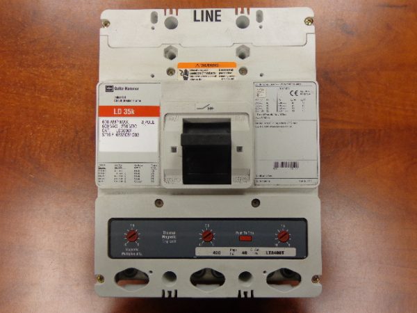 LD3600F: CUTLER HAMMER CIRCUIT BREAKER, RED LABEL, LD 35K, 3 POLE, WITH LT3400T TRIP UNIT, LD3400