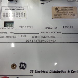 GENERAL ELECTRIC POWERBREAK CIRCUIT BREAKER TC88TTZR