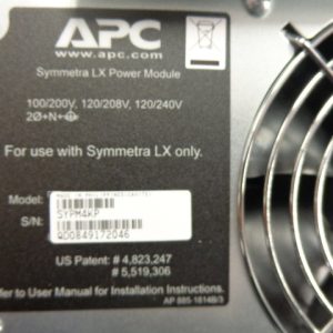 SYPM4KP: AMERICAN POWER CONVERSION, SYMMETRA LX, 2:2 POWER MODULE, 4kVA OUTPUT CAPACITY, 100/200V 120/208V 120/240V.