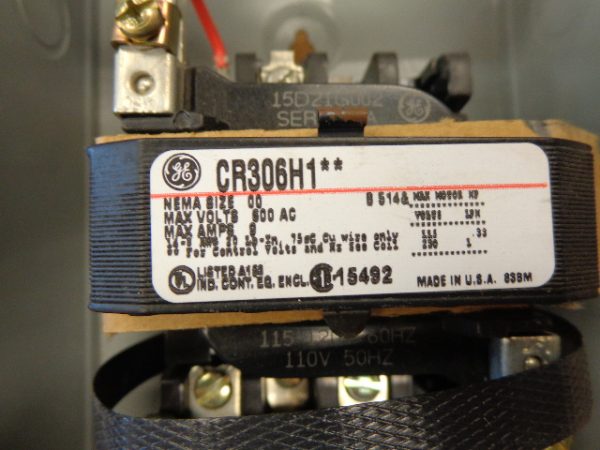 GENERAL ELECTRIC CR306H102 SIZE 00  MAGNETIC STARTER IN ENCLOSURE CR306H102