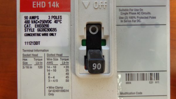 EATON / WESTINGHOUSE INDUSTRIAL CIRCUIT BREAKER EHD14K
