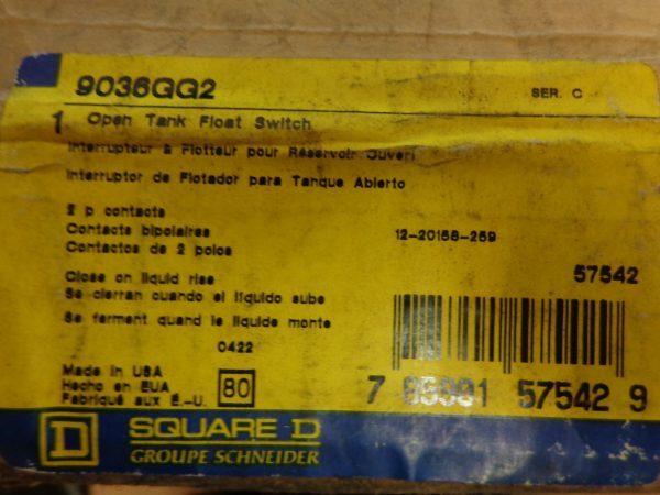 SQUARE D, OPEN TANK, FLOAT SWITCH 9036GG2