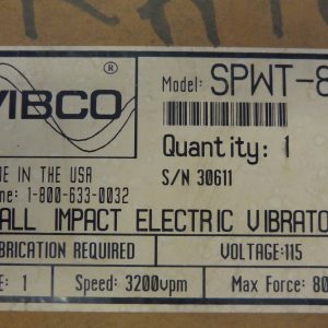 SPWT-80, VIBCO, ELECTRIC VIBRATOR, 1.70A, 115VAC, 1-PHASE