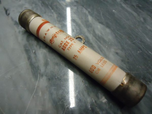 A60X25: FERRAZ SHAWMUT 25 AMP FUSE, MERSEN
