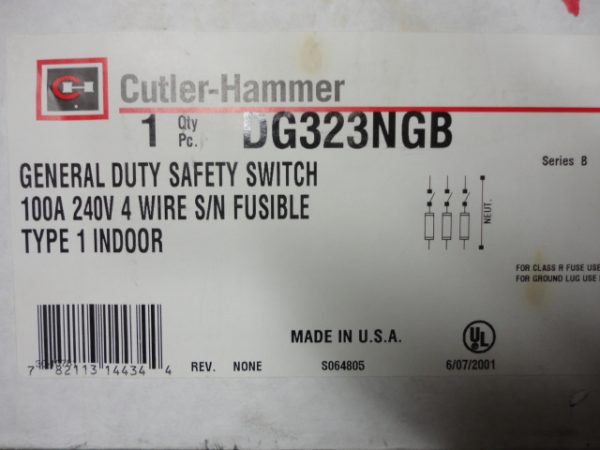 DG323NGB: DISCONNECT, CUTLER HAMMER