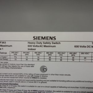 HF363: DISCONNECT, SIEMENS