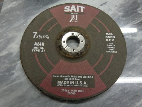 21000: A22R-BF 7 X 1/4 GRINDING WHEEL, SAIT