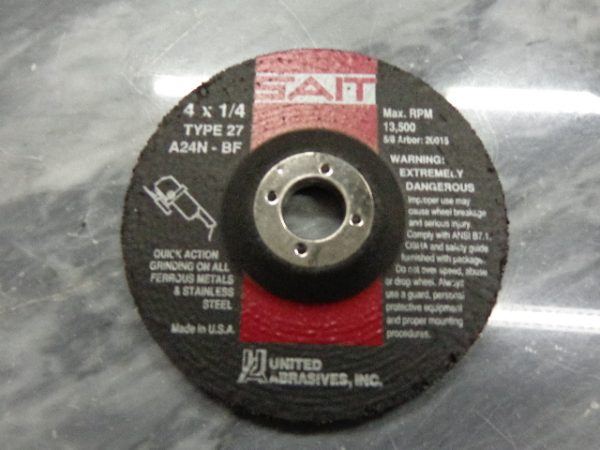 20015: A24R-BR 4 X 1/4 GRINDING WHEEL, SAIT