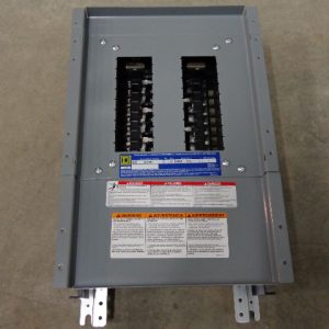 NQ418L1: SQUARE D, PANELBOARD INTERIOR NQ, MAIN LUG TYPE, 100 AMP MAX, 18 SPACES, 3 PHASE, 4 WIRE, 240 VAC / 48 VDC.