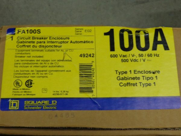 FA100S: CIRUIT BREAKER ENCLOSURE, SQUARE D