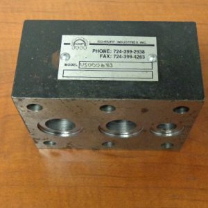 US000643: SCHRUPP INDUDTRIES CARTRIDGE VALVE SUBPLATE, SCHRUPP INDUSTRIES