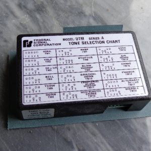 UTM: FEDERAL SIGNAL CORP, UNIVERSAL TONE MODULE, 18 SWITCHABLE TONES, PLUG-IN