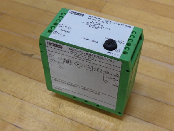 MCR-PS-120AC-24DC-100:PHOENIX CONTACT POWER SUPPLY MCR-PS-120AC-24DC-100,PHOENIX CONTACT