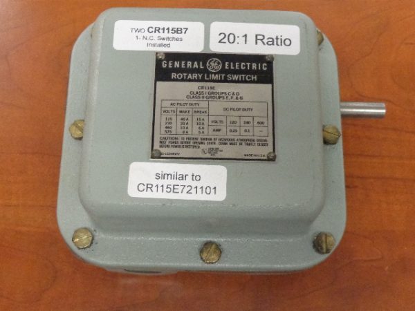 CR115E721701: GENERAL ELECTRIC, 20:1 RATIO, ROTARY LIMIT SWITCH
