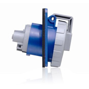 430R9W: HUBBELL, WATERTIGHT RECEPTACLE PIN & SLEEVE IEC 309 CONFIGURATION. 3 POLE, 4 WIRE GROUNDING, 30 AMP, 3 PHASE, 250VAC.