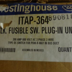 ITAP-364:WESTINGHOUSE INTERLOCK FUSIBLE SWITCH PLUG-IN UNIT ITAP-364,WESTINGHOUSE