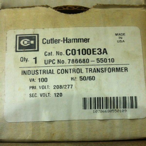 C0100E3A:CUTLER HAMMER TRANSFORMER C0100E3A,CUTLER HAMMER