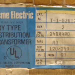 T-1-53012:ACME ELECTRIC TRANSFORMER T-1-53012,ACME ELECTRIC