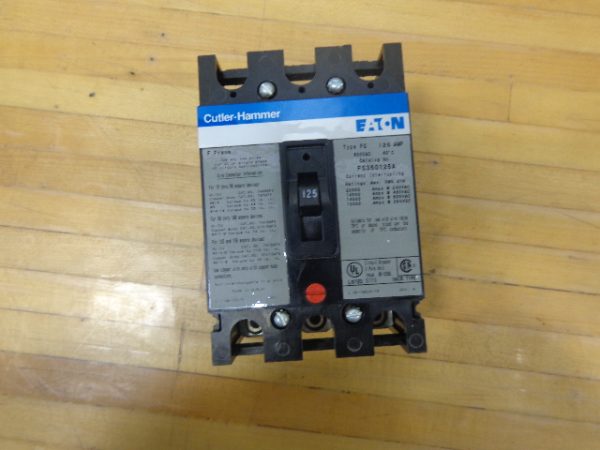 FS360125A: CUTLER HAMMER, CIRCUIT BREAKER 3 POLE, 125 AMP, 600 VAC.