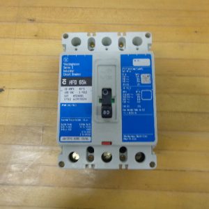 HFD3080L: WESTINGHOUSE, INDUSTRIAL CIRCUIT BREAKER 3 POLE, 80 AMP, 600 VAC, 250 VDC, STYLE NO. 6639C98G94