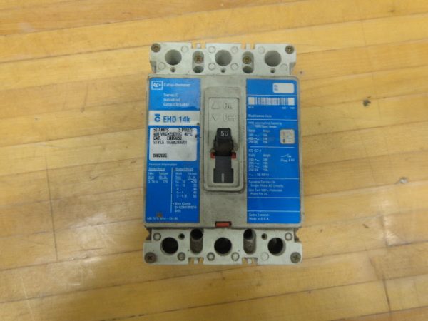 EHD3050: CUTLER-HAMMER, CIRCUIT BREAKER 3 POLE, 50 AMP, 480 VAC / 250 VDC, STYLE NO. 6638C90G91