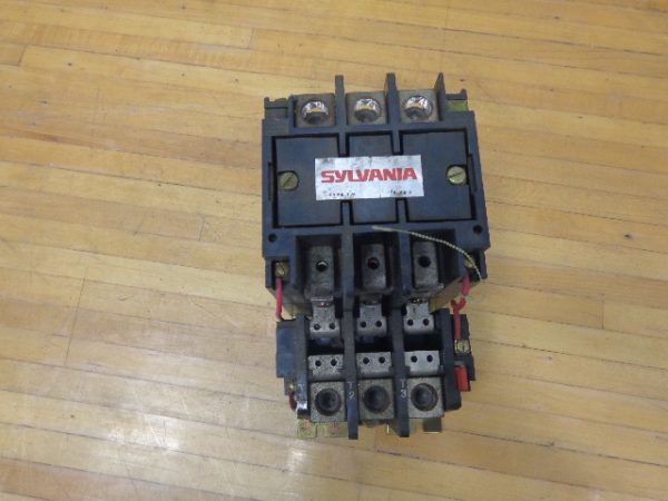 T13UO33: SYLVANIA / JOSLYN CLARK, RECONDITIONED, NEMA SIZE 3 AC STARTER TYPE TM, 3 POLE, 90 AMP, 600 VOLT MAX. WITH COIL TB162-9 440V 50Hz / 440-480V 60Hz